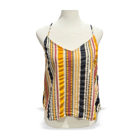 LOFT Striped Ripple Cami Top – Adjustable Tie Back, Size SP - Picture 2 of 7
